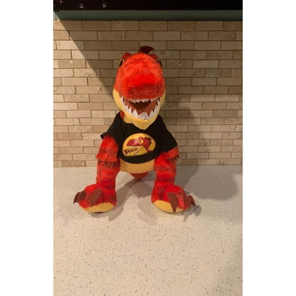 Build A Bear Red Raptor‎ Dinosaur BAB 16”Plush b22
